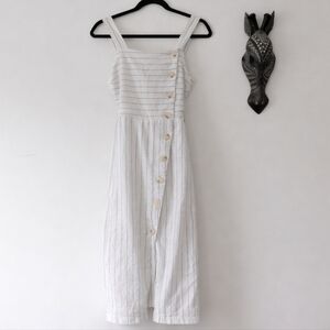 Lost + Wander White Striped Button-Front Sundress, Size xs